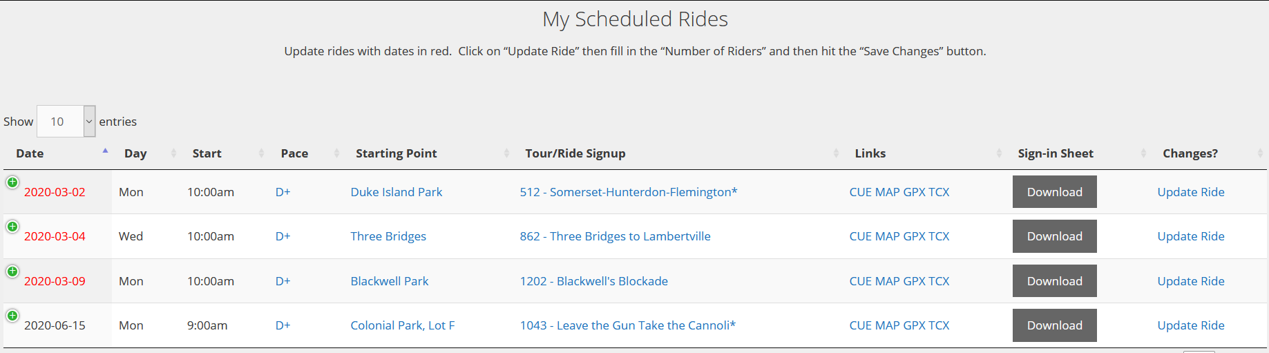 My Scheduled Rides